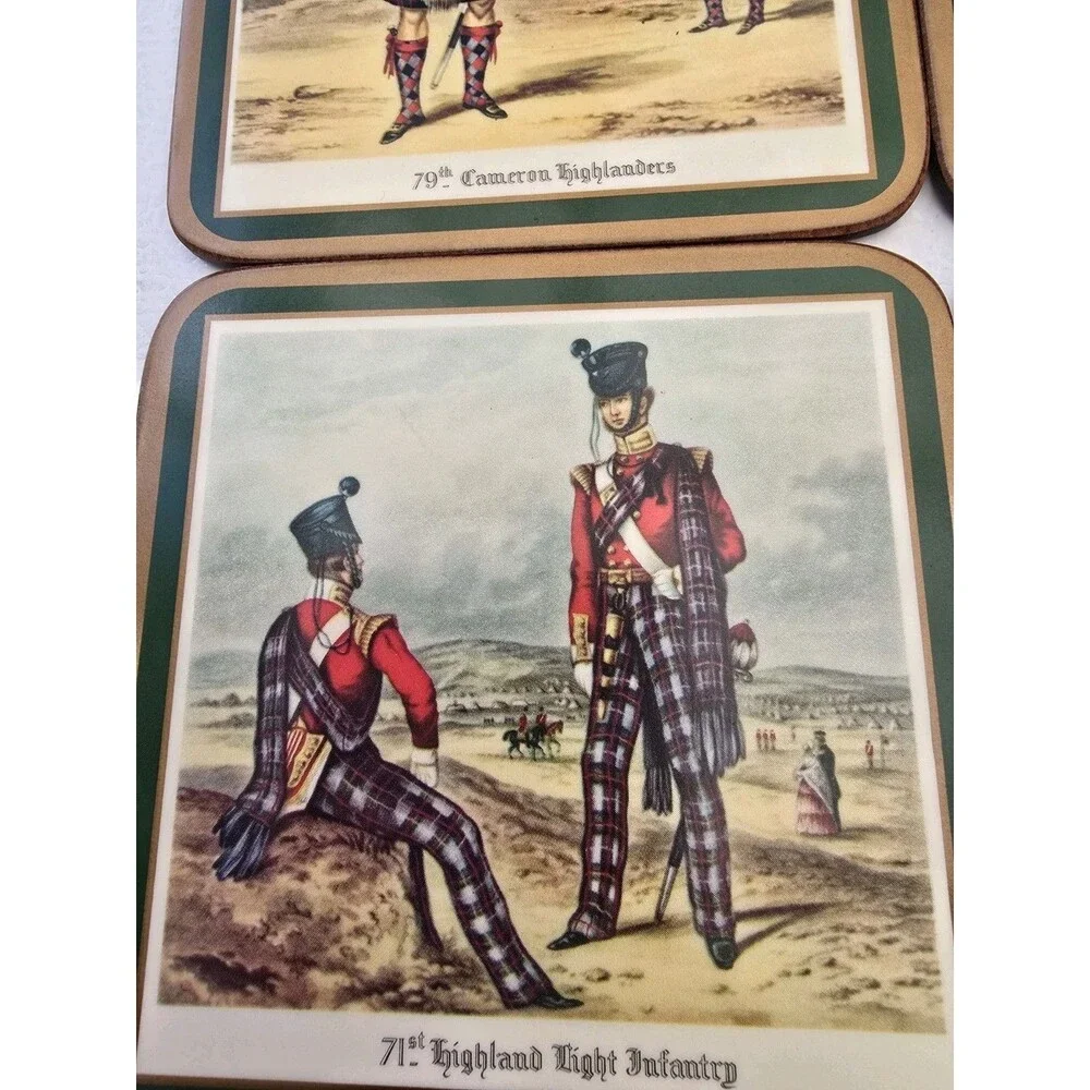 Pimpernel Scottish Uniforms Coasters | Scottish Uniforms | Vintage - Set Of 6